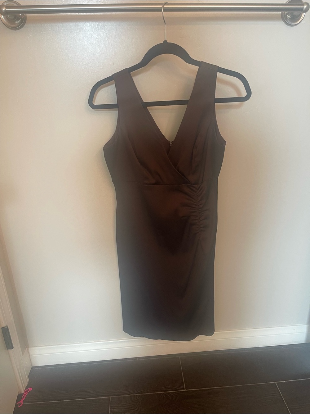 Classic Little Black V-Neck Sheath Dress